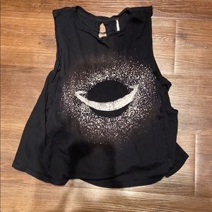 Free people open back t shirt top size s